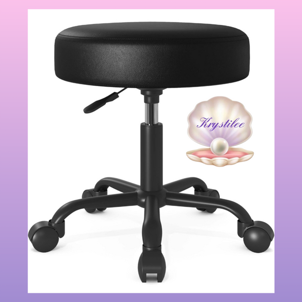 Stool Profesional Ajustable con Ruedas 360° Full Black