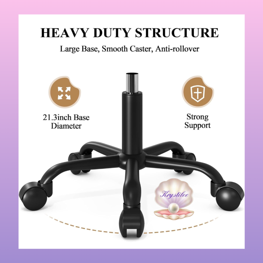 Stool Profesional Ajustable con Ruedas 360° Full Black