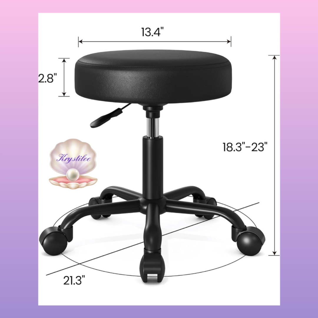 Stool Profesional Ajustable con Ruedas 360° Full Black