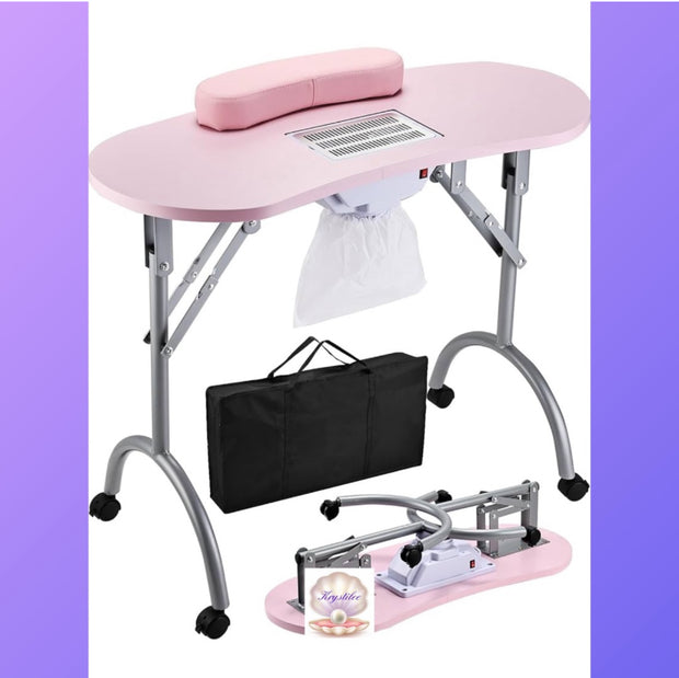Mesa Portatil con extractor ideal para manicura y nails artist