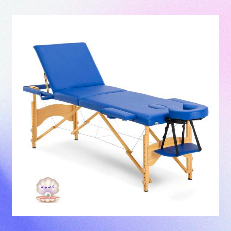 Camilla Azul de Madera Plegable